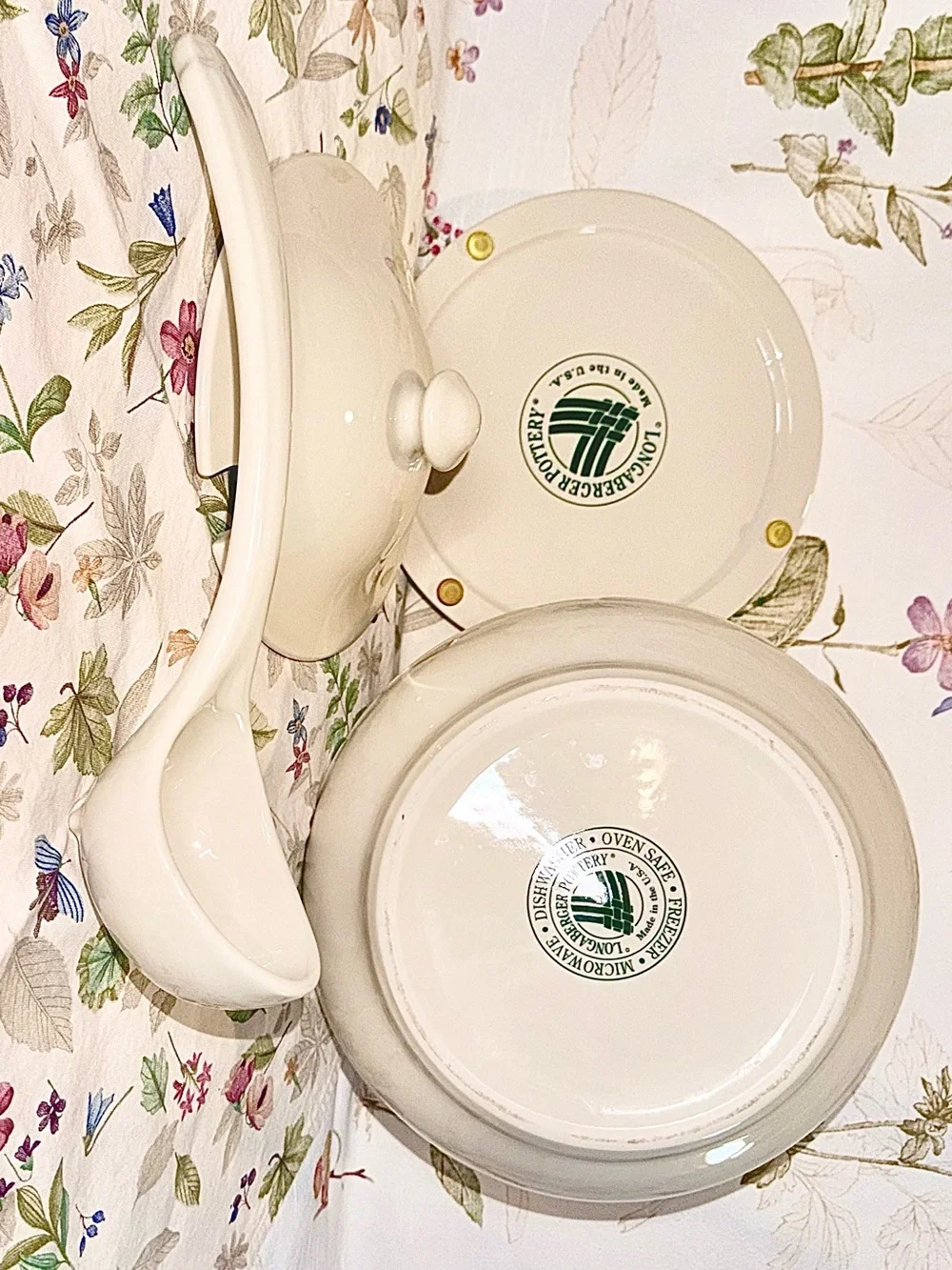 Longaberger Vintage Ceramic Soup Tureen Set
